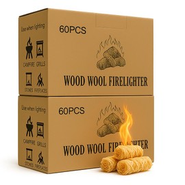 SUNLIFER 120 PCS Fire Starter – Natural Wax & Sawdust Wood Igniters for Grill, Fireplace, Camping Accessories, BBQ, and Cooking – All-Weather, 10 Min Burn