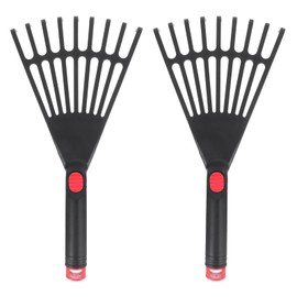 DOITOOL Hand Rake 2 Pieces Garden Grass Rake Hand Rake Plough Grass Rake Agricultural Rake for Leaves Leaf Rake Small