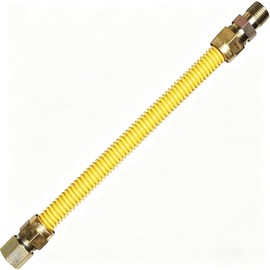24 Inch (1"OD) 3/4"MIP x 3/4"FIP Flexible Gas Line Adapter,High Flow Full Port Appliance Gas Connector,Stainless Steel Coupling Tubing for Gas Pipe,Hot Water Heater,Range Stove Fits Indoor and Outdoor