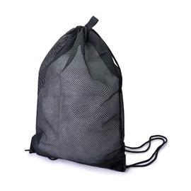 QWORK® Mesh Drawstring Bag - 18 x 24 Inch - Sport Gym Net Bag for Beach Pool Basketball Football (Black)