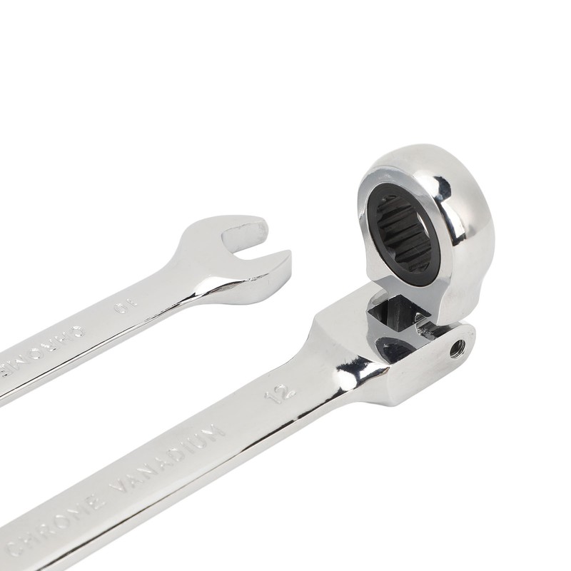 Flex Head Ratcheting Combination Wrench Set Chrome Vanadium Steel Quick