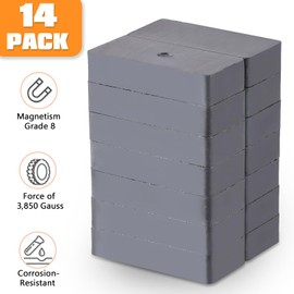 Ferrite Blocks Ceramic Magnets,Ceramic Block Magnets,14pcs(1.9'' L x 0.9'' W x 0.4'' H) Rectangular Magnets Grade 8,Ferrite Magnets for Magnet Craft Hobbies,Kitchen Hanging Tools