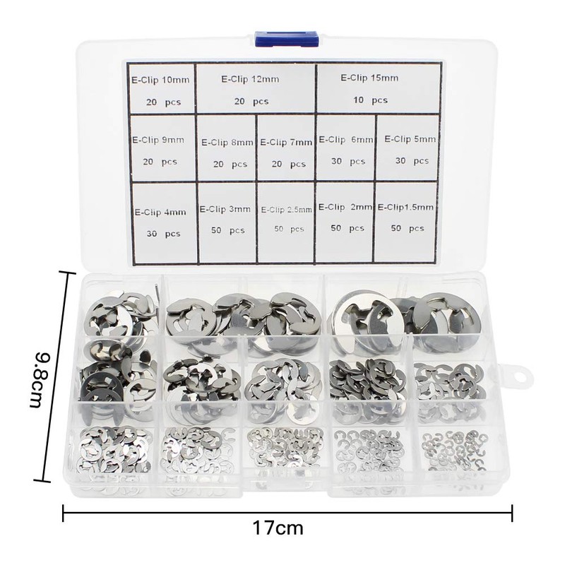 400 Pieces E-Clip Lock Ring for Outdoor E-Clip, Inner Retaining