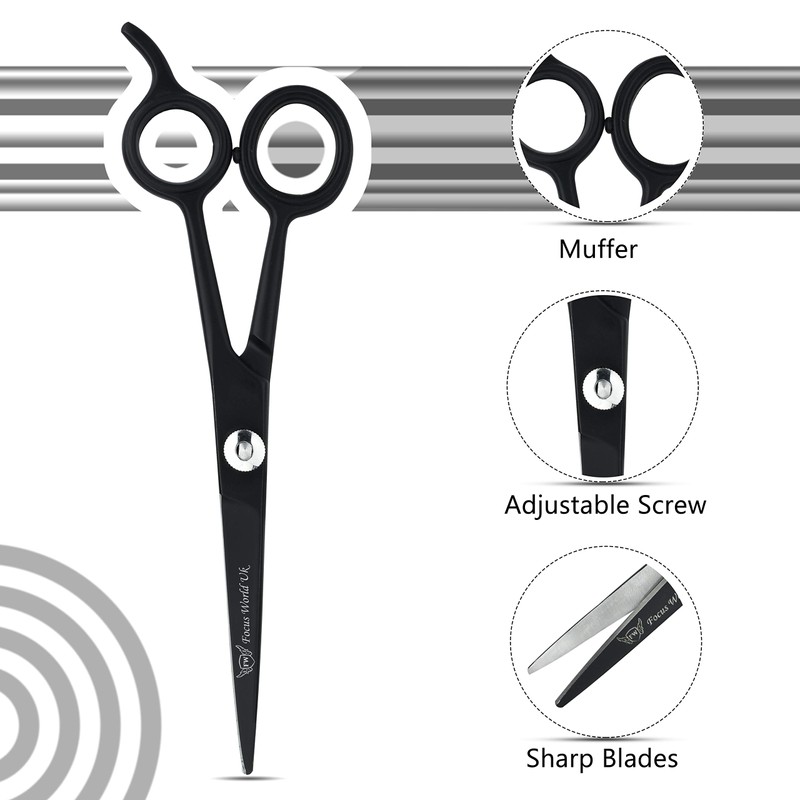 Focus World Uk FOCUSWORLD Professional Hairdressing Scissors 6.5" Black