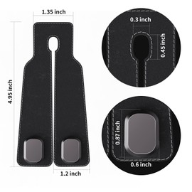 BiYiQi Headrest Hooks for Car, Seat Back Storage Hook Leather Alloy Car Purse Hook, Car Seat Storage Hanger, Car Hooks for Purses, Bags, Handbags,(2 Pack),Black