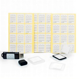 (120 Count) SD Card Labels Flash Drive Labels Stickers with 6 Free SD Card Cases & Container Multi-use Writable & Removable Stick-On Camera Memory Card Labels