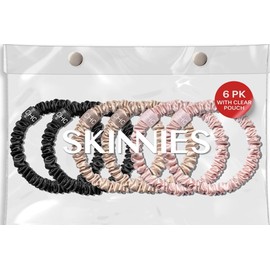 Ch. SKINNIES-6 Silk Scrunchies Set - Premium 22 Momme Handmade Hair Accessories, Soft Pure Silk Hair Ties & Sleep Scrunchies for Women | STYLE: Our Best Sellers