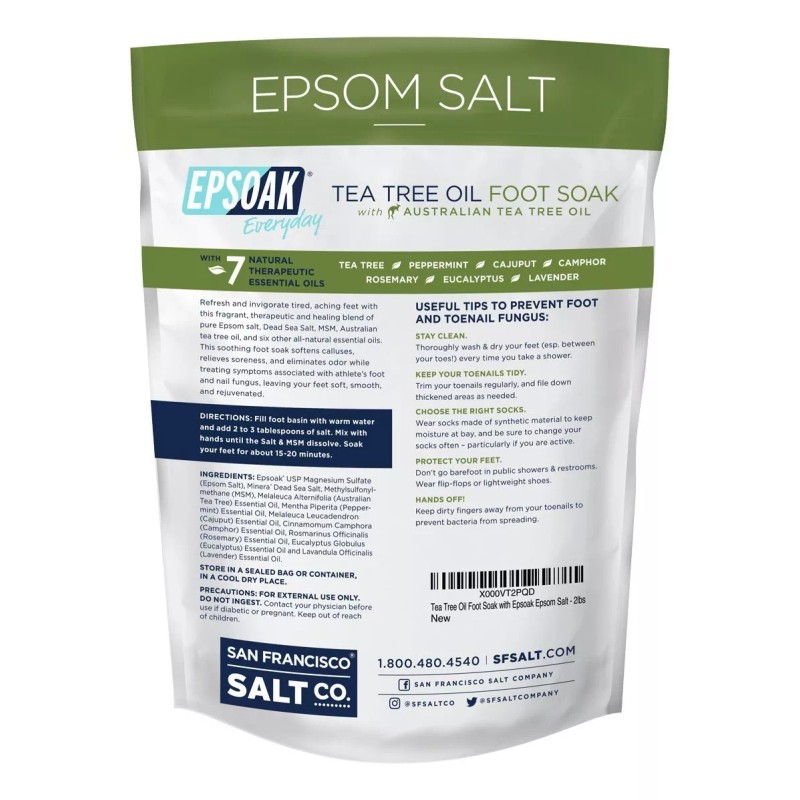 Epsoak Aceite De Árbol De Té Pie Empapa Con Epsoak