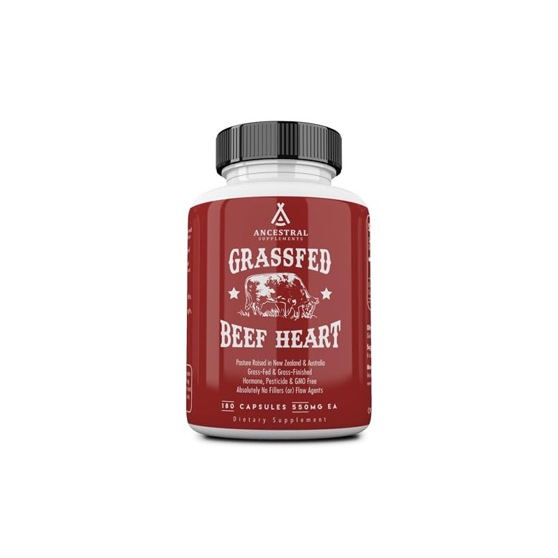 Ancestral Supplements Grass Fed Beef Heart (Desiccated) - Natural CoQ10,