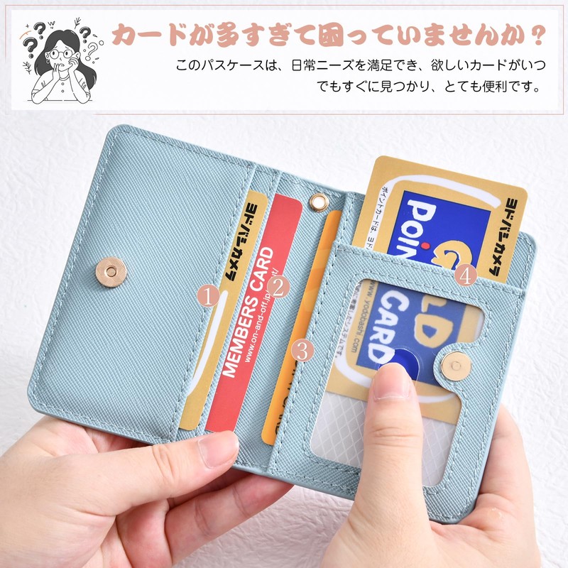 oyaka Pass Case, Commuter Pass Case, With Reel, Elastic Reel,