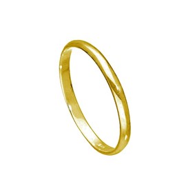 Gold Plated Sterling Silver 2mm D Shaped Wedding Band Ring Size E