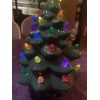 Ceramic Christmas Tree Large Green Tabletop Tree Multicolored Lights 11"