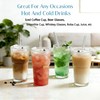 20oz Ribbed Glass Tumblers with Lids & Straws 2-Pack