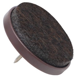Adsamm® / 32 x Felt-pads with nail | Ø 1,38'' (Ø 35 mm) | brown | round | Premium quality furniture sliders with nail by Adsamm®