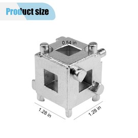 3/8'' Car Brake Caliper Compression Cube Tool, Steel Brake Piston Remover Adapter, Car Rear Drive Disc Piston Caliper Wind Back Cube Tool, Universal Caliper Piston Compressor Tool