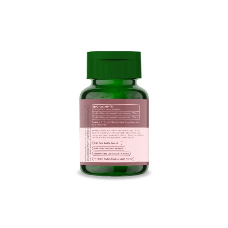 Aryan Herbals Brahmi (Bacopa Monnieri) 60 Tablets of 500 MG