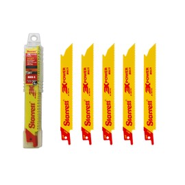 Starrett Multi Purpose Reciprocating Saw Blade - 5 Pieces B610-5 Bi-Metal 150 mm/6" Inch 10TPI Unified Shank - Compatible with Bosch Dewalt Makita & Many Others
