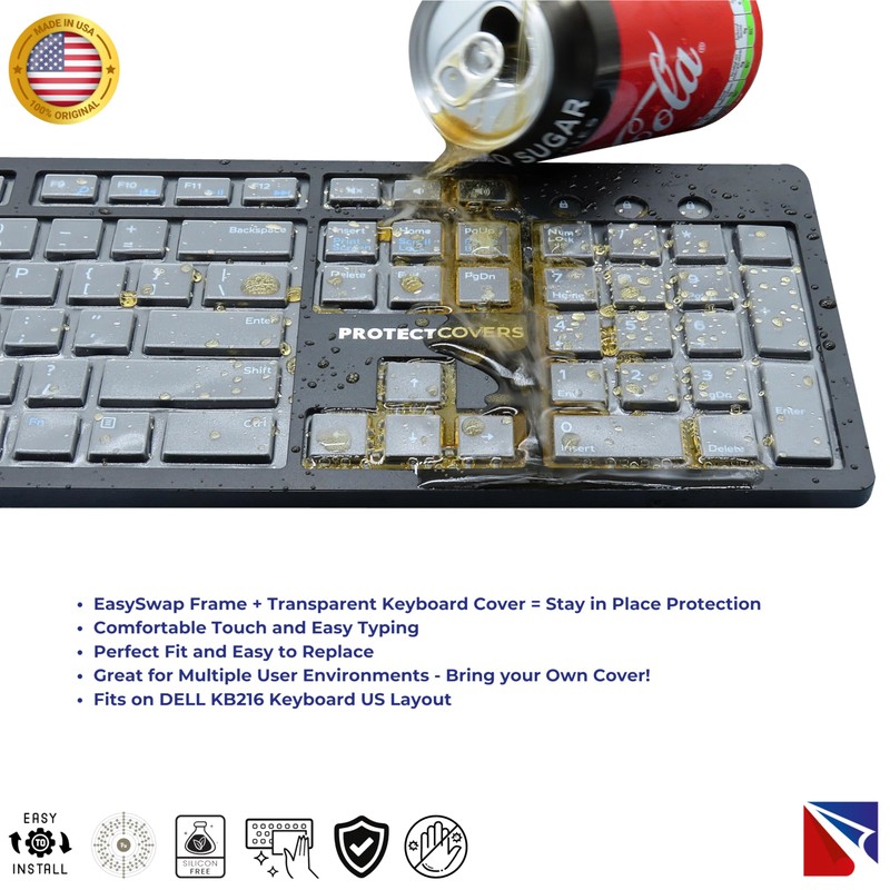 PROTECTCOVERS EasySwap Frame and Keyboard Cover for DELL KB216 –