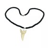 Hawaiian Jewelry Large Resin Shark Tooth Black Coconut Bead Necklace