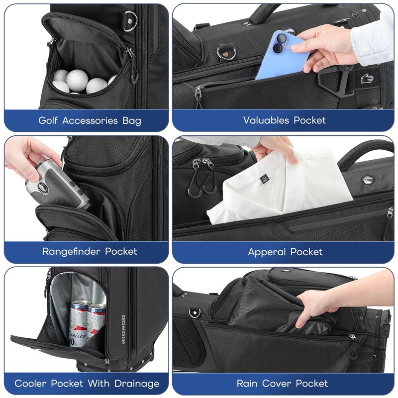 5 Way Golf Stand Bag with Full Length Dividers, Lightweight