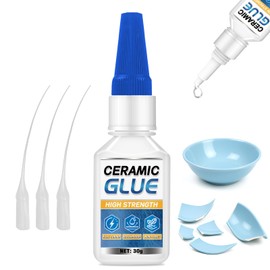 Ceramic Glue Repair Kit, Ceramic Glue for Pottery, Porcelain, Mugs, Dishes, Glass and More, Waterproof & High Temperature Resistant