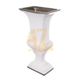 47-Zone Ceramic Elliette Decorative Urn White Gold Indoor Outdoor Tabletop Home Decor