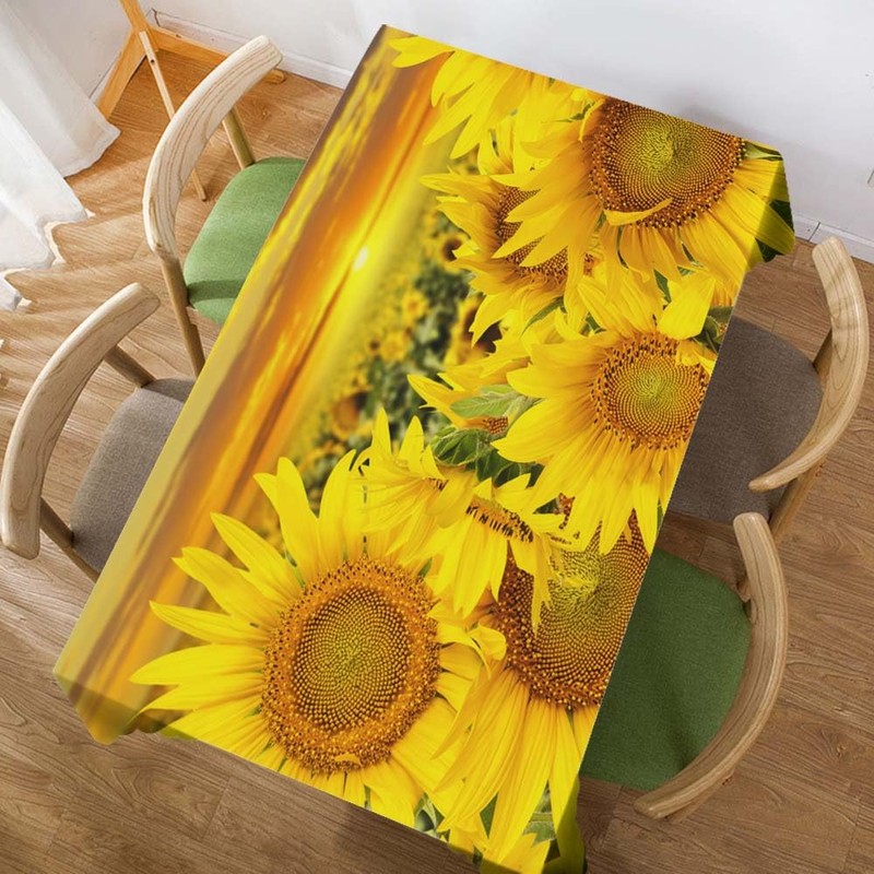 Walmsco Tablecloth Yellow Sunflower Sunset Decor For Dining Room Kitchen