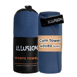 illusion Small Microfibre Gym Towel for Active Sports (40x80cm) - Lightweight Quick Dry Towel - Ideal for Cardio, Cycling, Strength Training, Yoga, and Running, Perfect for Athletes Training Outdoors