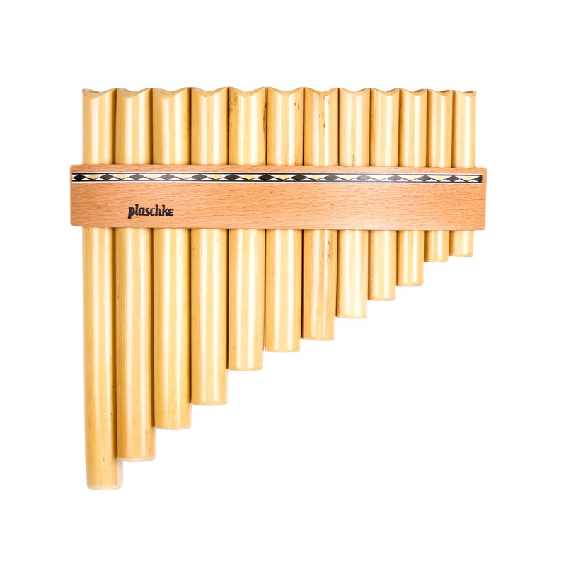 Plaschke Pan Pipe, Wooden Strap Design, Handmade with Textbook, 12