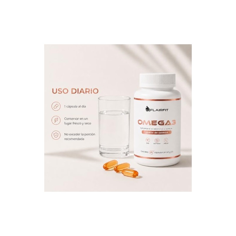 Omega 3 de Salmón Suplemento Premium, Alta Concentración de Aceite