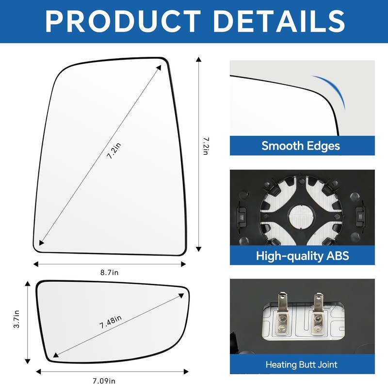 Aritoxy Passenger Right Side Lower Mirror Glass for Ford Transit