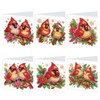Focart 6-Pack Christmas Cardinals Diamond Painting Greeting Card Kits, Special