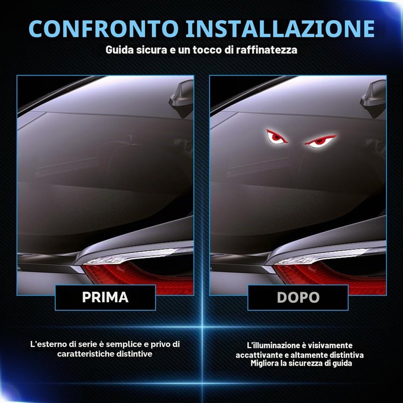 Teguangmei Solare Luce LED di Occhi Diavolo per Finestrino Auto