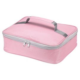 PATIKIL 12.2"x9.6"x2.8" Insulated Lunch Bag, Waterproof Lunch Box with Handle Lunch Tote Bag Portable Food Storage for Office Work Outdoor Picnic, Grey Black