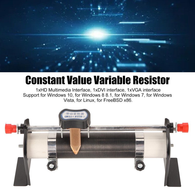 Sliding Rheostat 1.25A 200Ω Adjustable Slide Rheostat Physical Electrical Experiment
