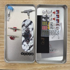 LEEFAI 34 mm Pro Fingerboard Complete, 34mm x 96mm Finger mini Skateboard Deck,pro Finger Skateboard Trucks G4,Urethane wheels-Op3ra V3-Queen of Op3ra