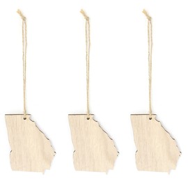 Georgia Christmas Ornament Georgia State Pride Gifts Wooden Christmas Ornaments 3-Piece Bundle