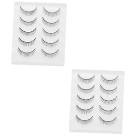 Outanaya 2sets False Lashes Fake Lashes Natural Look Makeup Eyelash Set for Professional Use 5pairs*2