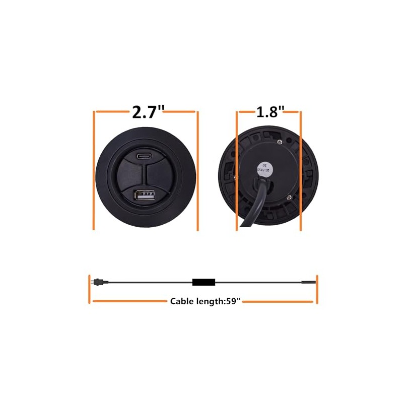 CD008 - Interruptor de repuesto reclinable con enchufe de 2