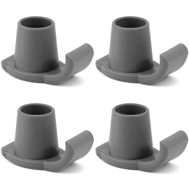 QWORK Walker Ski Glides for Seniors Folding Walkers- Fits 1 1/8 inch Tube Shafts, Smooth PVC+PP, Walker Feet Replacement, Easy Install, Indoor/Outdoor Use - Set of 4