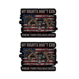 5.12"x3.94" 2pcs My Rights Don't END Where Your Feelings Begin Durable Vinyl Car Stickers for Cars, Trucks, Motorcycles,Boats and Laptops |#AZ208