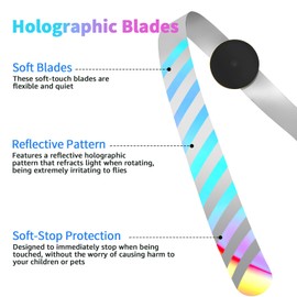 Fly Fans for Tables Fly Repellent Fans for Indoor Outdoor Keep Flies Away, Flies Spinner Table Top with Holographic Blades, Bug Traps for Picnic, Party, BBQ (16)