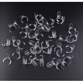 Finger Angel 100 pcs Clear Polish Nail Display UV Gel Colour Pops Display Nail Art Ring Style Nail Tips False Nails