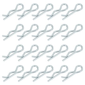 sourcing map 1 mm x 17 mm Cotter Pins Spring Fastener, Hitch Pins Retaining Pin R Clip Hairpin Carbon Steel Silver Tone 20 Pcs