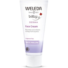 Weleda Baby Derma Face Baby Cream, White Mallow Moisturiser, Dermatologically Tested for Hypersensitive, Dry and Atopic skin, Developed by Professionals, Fragrance Free, 50ml