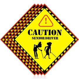 4 Pieces Over The Hill Gag Gifts Driver Car Magnet Elderly Driver Sticker Funny Car Magnets for Over The Hill Party Supplies Gags and Practical Joke Toys