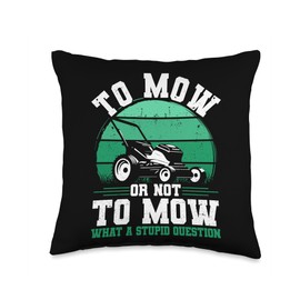 Lawn Care and Funny Lawn Mower Accessory Funny Lawn Mowing Throw Pillow, 16x16, Multicolor