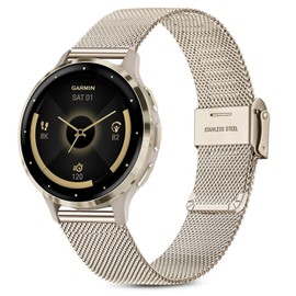 Issinlky Metal Bracelet for Garmin Vivoactive 4S/Venu 2S/Venu 3S/Vivomove 3S, 18 mm Stainless Steel Bracelet for Fossil Women's Gen 6/Fossil Women's Gen 5E/Fossil Women's Q Venture HR Gen 4/Gen 3