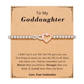 PINKDODO Goddaughter Gifts from Godmother, Goddaughter Bracelet,Christian Easter Baptism Gifts for Goddaughter Girls Jewelry