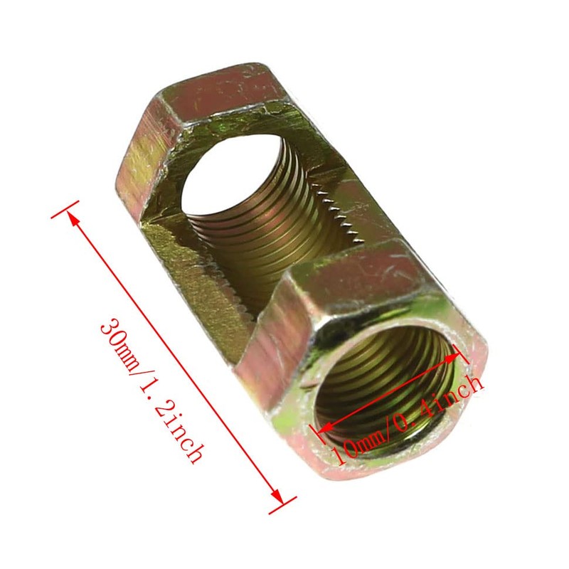 RLECS 10pcs M10 Thread 30mm Height Hexagon Open Nut M10x30